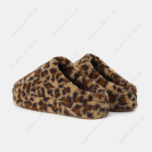 Özel erkek kış mokasen itişme platformu bulanık kabarık Faux kıvırcık shearlling kürk katır terlik fabrika - Product Image 2