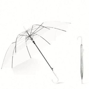 <b>Automatic</b> Clear <b>Umbrella</b> for Sun & Rain Dual Use Long Handle Transparent <b>Umbrella</b> With Custom Logo Promotional Gifts & Events - Product Image 1