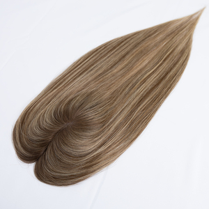 Extensiones de Cabello Humano con Clip, Color <span class=keywords><strong>Castaño</strong></span> <span class=keywords><strong>Balayage</strong></span>, 3x6 Pulgadas, Mono Topper Ligero, Volumen Natural para Cabello Fino, Fácil de Usar para Principiantes, Sin Pegamento - Product Image 5