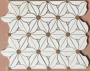 Carrara blanc marbre Grand poisson échelle éventail forme mosaïque carrelage aiguisé cuisine bain mur sol dosseret <span class=keywords><strong>douche</strong></span> - Product Image 2