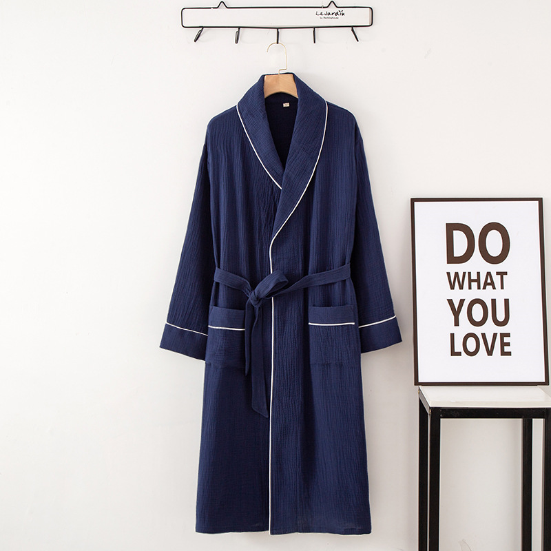 Navy blue belt nightgown