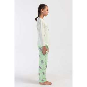 Conjunto de pijama con cuello y manga larga para niñas, forma ovalada (9-10/15-16) - Product Image 3