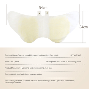 Masque en tissu apaisant et hydratant pour les pieds, marque privée, masques nourrissants pour les mains et les pieds au gingembre, chaussons chauffants - Product Image 6