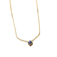 Collier tendance en acier inoxydable hypoallergénique imperméable avec pendentif trèfle à quatre feuilles en zircon, chaîne en corde pour femmes