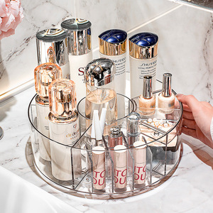 Rotating Cosmetic Storage <b>Box</b> With Drawers For <b>Makeup</b> Skincare Brushes Desktop Organizer Pet Material - Product Image 4