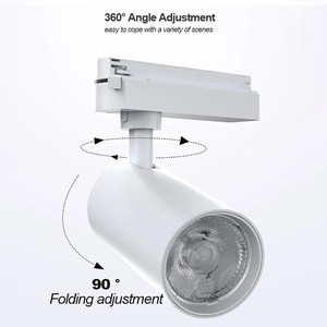 หัวไฟติดราง LED 4 สาย 3 เฟส เลือก CCT ได้ 3 ค่า CCT สำหรับร้านค้าปลีกมืออาชีพ ไฟสปอตไลท์สำหรับร้านแฟชั่น โชว์รูม - Product Image 3