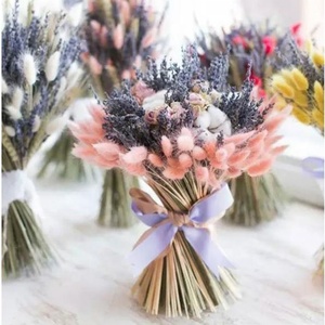 Bouquet de lagure ovale, 60 styles, 50 pièces, pot de fleurs, queue de lapin, herbe pour décoration de mariage - Product Image 4