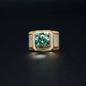 <span class=keywords><strong>Bague</strong></span> de Mariage pour <span class=keywords><strong>Homme</strong></span> <span class=keywords><strong>en</strong></span> Argent Sterling S925 de Luxe, Moissanite et Diamants Verts, Plaquée <span class=keywords><strong>Or</strong></span> <span class=keywords><strong>Blanc</strong></span> - Product Image 3