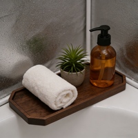Plateau de service rectangulaire en bois de noyer noir pour charcuterie et apéritifs, plateau de présentation et plateau à bijoux en bois pour la décoration