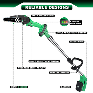 Ensemble de <span class=keywords><strong>scie</strong></span> <span class=keywords><strong>à</strong></span> <span class=keywords><strong>chaîne</strong></span> sans fil 20V Li-ion 4 pouces Mini <span class=keywords><strong>scie</strong></span> <span class=keywords><strong>à</strong></span> <span class=keywords><strong>chaîne</strong></span> 6 pouces avec 2 batteries Scies <span class=keywords><strong>à</strong></span> <span class=keywords><strong>chaîne</strong></span> sans fil avec sécurité - Product Image 3