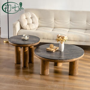 The Seventh Day Solid Wood <b>Round</b> Coffee <b>Table</b> Handmade Retro Paint Living Room Furniture X3086-LM - Product Image 1