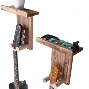 Soporte de pared para guitarra de madera maciza, rectangular, color natural, para colgar en la pared, para ukelele, guitarra acústica, Erhu - Product Image 4