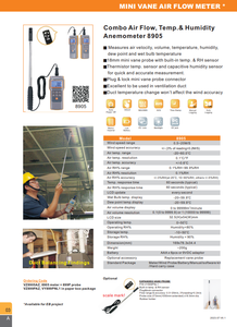 TTLTES 8905 EB Anemómetro de Temperatura y Humedad 0.15~20 M/S (30.0~3937 Ft/m) Instrumento de Medición de Velocidad hasta 80% 0-50 - Product Image 5