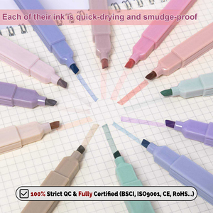 Marcador Rectangular de logotipo personalizado OEM de fábrica, marcador barato Morandi <span class=keywords><strong>Pastel</strong></span> Multicolor, juego de rotuladores multicolores - Product Image 4