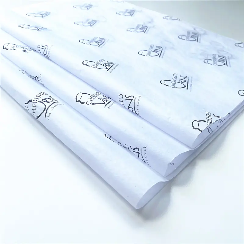 Custom logo printed acid free white tissue paper logo making machine for packaging