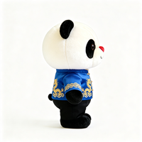 Peluche Panda en Coton PP Doux, Tenue Bleue Tang, Dragon Doré, Poupée en Peluche Traditionnelle Chinoise, Cadeau de Style National, Jouet en Peluche Panda