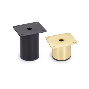 Pieds de meubles Chengyouhui, tubes de 50 mm, pieds ronds fixes en chrome, noir canon, titane, noir mat pour armoire, canapé, table, lit - Product Image 4