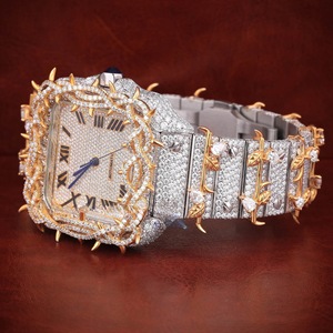 <span class=keywords><strong>Orologio</strong></span> di Lusso da <span class=keywords><strong>Uomo</strong></span> con Moissanite, Quadrante 40mm, Movimento Meccanico <span class=keywords><strong>Automatico</strong></span>, Lunetta in <span class=keywords><strong>Acciaio</strong></span> Inossidabile, per Uomini Hip Hop Rapper, Logo Personalizzato, Montre - Product Image 3