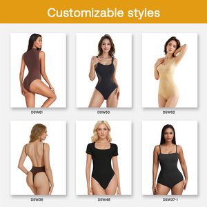 Catsuit hasta el tobillo, ropa moldeadora de compresión de nivel medio, <span class=keywords><strong>escote</strong></span> en V, ajustable, hasta la rodilla, mallas sin costuras, monos - Product Image 6