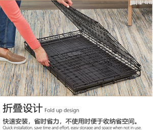 Vente directe du fabricant cage pour animaux de compagnie grande cage européenne et américaine à double porte cage pliante pour chien en métal - Product Image 6