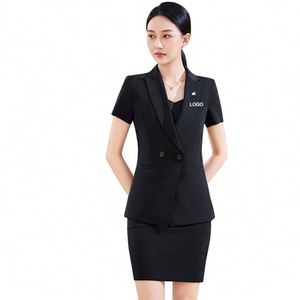 Trajes de Falda Ajustados para Uniformes de Trabajo de Mujer al por Mayor, Trajes de Negocios para Oficina, Blazers y Esmoquin Clásicos para Mujer - Product Image 1