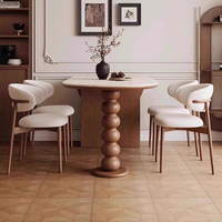 Moderner Esstisch mit Massivholzgestell im Mittelalterlichen Stil, Klappbar und Ausziehbar für 4-6 Personen, Geeignet für Zuhause, Restaurant und Café