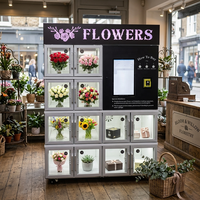 Distributeur automatique de fleurs réfrigéré JOYVEND avec porte vitrée extérieure, capacité de 12 pièces, garantie 1 an, pour campus, paiement sans espèces