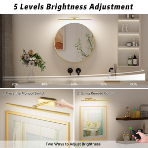 Cordless Picture <b>Light</b>, 5400mAh Battery Operated <b>Wall</b> <b>Sconce</b>, Remote Timer Art Display Lamp for Painting Photo Gallery Bedroom - Product Image 4