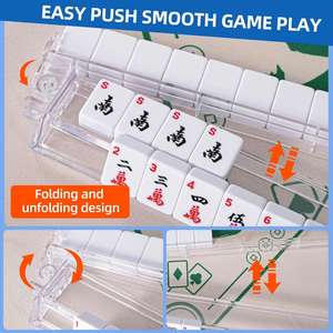 Règle de Mahjong multifonctionnelle 4-en-1 en plastique, pliable et dépliable, épaissie, antidérapante, style américain, pour tri de cartes, 18 pouces - Product Image 5