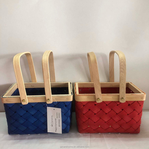 Cesta de Navidad de bambú tejida a mano, cesta de almacenamiento de decoración, cesta de regalo, fiesta, virutas de madera, precio barato, cesta de regalos de Navidad - Product Image 4