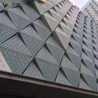 Panneau de mur-rideau en aluminium de forme irrégulière, arrangement aléatoire, revêtement de façade, conception personnalisée pour bâtiment commercial