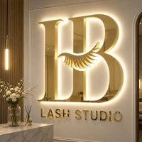 Enseigne Lumineuse LED Personnalisée pour Studio de Cils – Décoration Murale de Luxe pour Clinique Esthétique, Spa Médical, Salon – Enseigne Métallique 3D Rétroéclairée pour Intérieur et Extérieur