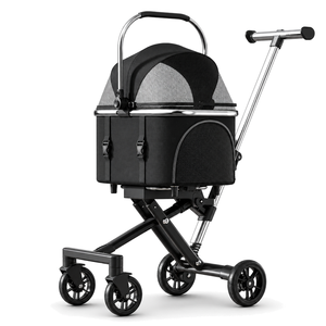 Carrito Plegable de Aluminio para Mascotas, Perros Pequeños y Gatos, con Malla Transpirable, 4 Ruedas, Carrito de Viaje - Product Image 1