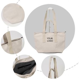 Sac fourre-tout réutilisable en toile de coton avec impression de logo personnalisé, écologique et recyclable pour les trajets quotidiens - Product Image 2
