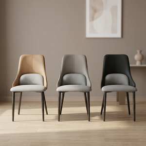 Modern PU Leather Living Room <b>Chair</b> Solid Back Metal Legs Ergonomic Design Home Furniture - Product Image 2