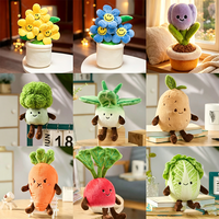 Peluche personnalisée OEM en gros, fleur en peluche de 8 pouces, jaune, visage souriant, pot mignon, peluche douce Kawaii, cadeau pour la crèche
