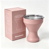 Verre à martini élégant de 8 oz avec pied pour les fêtes, tasse à cocktail en acier inoxydable à double paroi isolée et incassable
