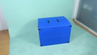 Boîte pliable personnalisée en carton alvéolaire PP, conteneur de manutention réutilisable en plastique ondulé avec fermeture auto-agrippante pour le stockage logistique