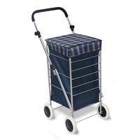 Chariot de courses pliable à 4/6 roues en acier, chariot plateforme pour monter les escaliers, idéal pour les supermarchés
