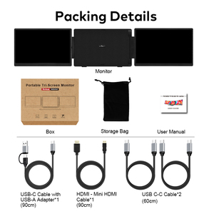 Soporte de escritorio extensible para pantalla de portátil de 15,6 pulgadas, IPS, giratorio, USB C, HDMI, para oficina, negocios, viajes - Product Image 2