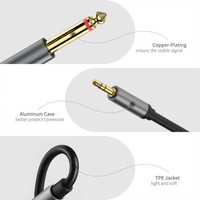 Câble Audio adaptateur 3.5mm à double 6.35mm pour mélangeur amplificateur haut-parleur plaqué or 6.5mm 3.5 Jack Splitter câble Audio