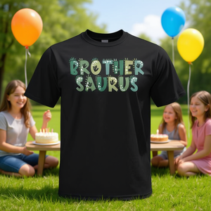 Camiseta a juego familiar para el primer cumpleaños de un niño, diseño de dinosaurio hermano dinosaurio - Product Image 3