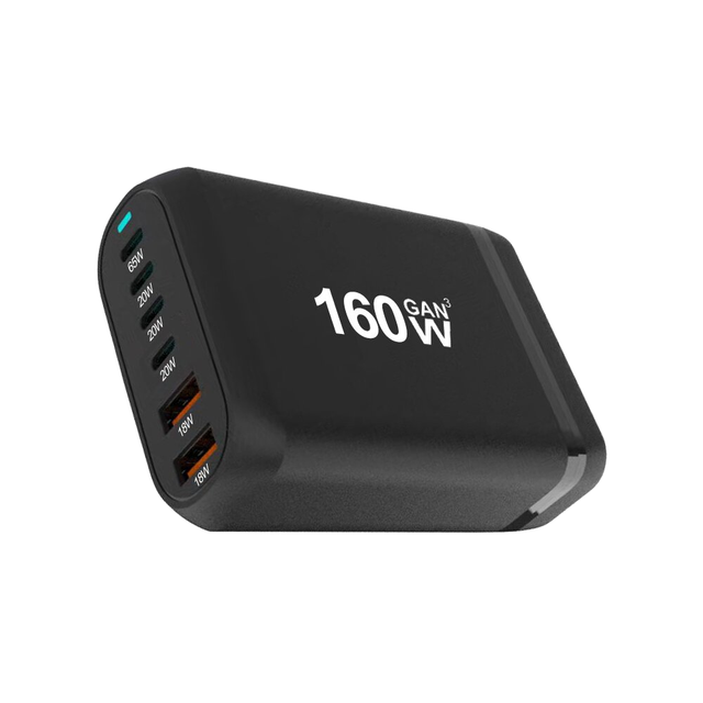 Hot 160W Portable Power Adapter Gan Super Fast Charging Wall Charger USB C Multi-port for Laptop Mobile Phone 20W OTP OVP PD 3.0