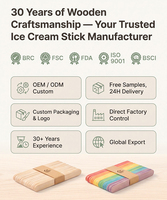 Échantillon gratuit de Popsicle jetable en bois naturel biodégradable Vente en gros Bâtons de crème glacée en bois Impression personnalisée avec logo