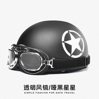 Casque Demi-Coque Rétro Unisexe Harley SMR3C-887 Toutes Saisons pour Scooter Électrique et Moto, Sécurité ABS, Sport, Été, Respirant