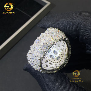 وصول جديد كميات كبيرة طراز رجالي أنيق مرصع بالكامل، ماركيز + كمثرى VVS مويسانيت ألماس 925 فضة استرلينية خاتم رجالي - Product Image 4