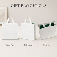 Bolsa de Regalo de Papel de Arte de Lujo con Logotipo Grabado Personalizado y Asas de Listón para Galería de Arte y Empaque de Regalos Premium