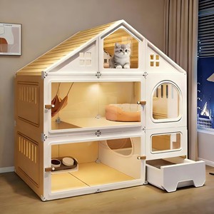 Meilleure Vente En Stock : Maison de Luxe Tout-en-un pour Animaux de Compagnie avec Bac à Litière Intégré, Idéale pour Chats Mignons à Usage Domestique Intérieur - Product Image 2