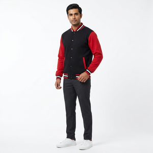 Chaqueta de Béisbol Personalizada de la Mejor Calidad, Nueva Moda, con Estampado Personalizado, Cuello Alto, Logotipo Frontal, Chaqueta Varsity para Hombre FINER THREADS Transpirable - Product Image 1