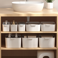Boîte de rangement multifonctionnelle en plastique avec poignée, panier organisateur pour bureau, cuisine, armoire, aliments, collations, usage domestique, en PP
